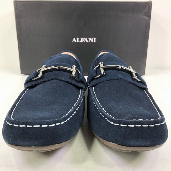 Alfani Jamesnvy Navy Bit Loafer Shoes - Picture 4 of 10
